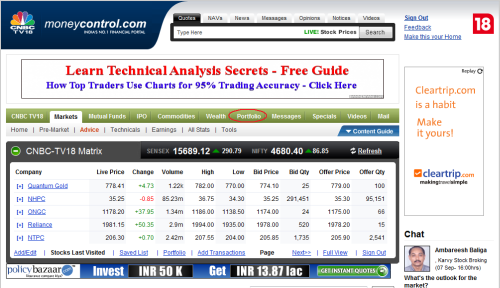 moneycontrol stock options