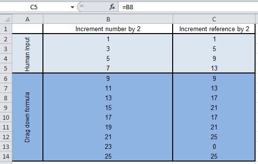 excel skip rows when referencing